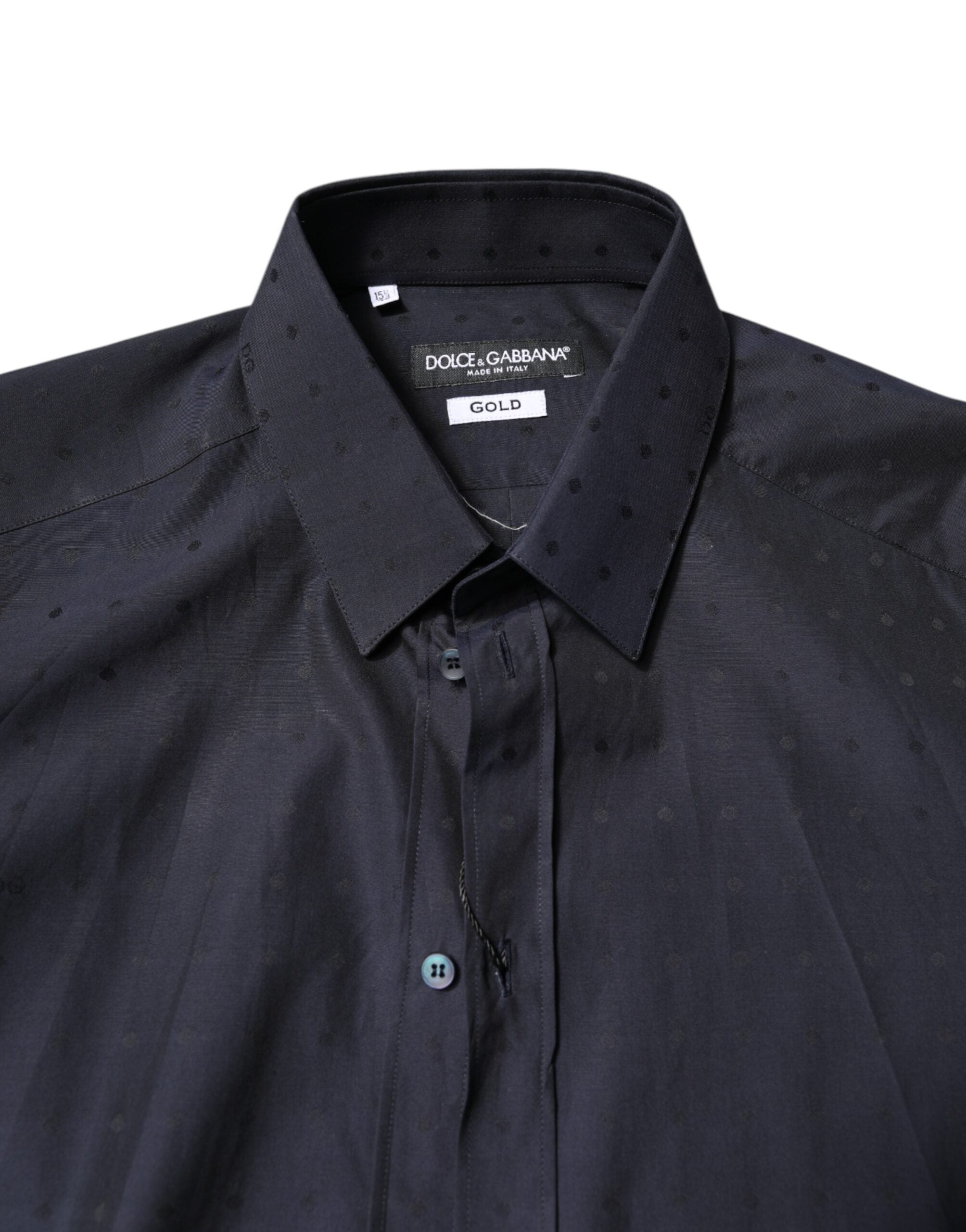 Dolce & Gabbana Black Cotton GOLD Men's Dress Formal Shirt